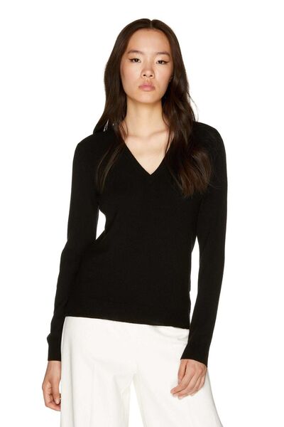 United Colors of Benetton Pulover de damă Merino cu decolteu în V - 311931002D4488