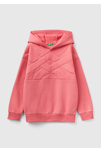 United Colors of Benetton Hanorac brodat cu logo fuchsia pentru baieti