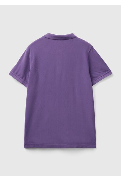 United Colors of Benetton Tricou polo cu mânecă scurtă pentru bărbați, violet, cu croiala normală