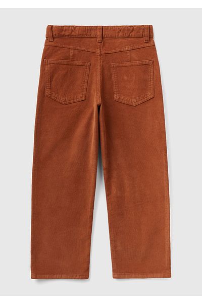United Colors of Benetton Boy's Thin Corduroy Dark Beige Velvet Pants