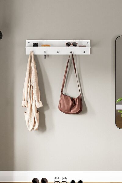 interGO Modern Duvar Askısı Portmanto Askılık Vestiyer Beyaz