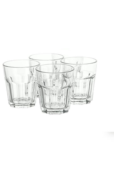 IKEA 4 Adet Cam Bardak Yükseklik: 10 Cm Ikea 4'lü Set Su Bardağı 270 Ml Meşrubat Bardağı Şeffaf