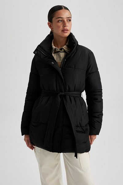 DeFacto Relax Fit Belted Waterproof Jacket - Stand Collar A1261Ax23Wn