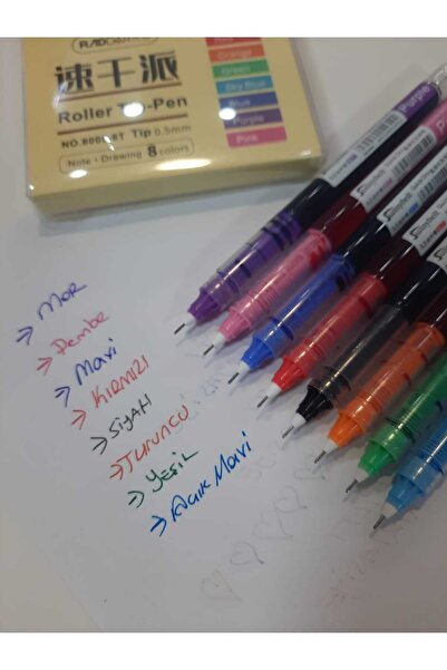 Cıvıltı İğne Uçlu Renkli Pilot Kalem 0.5 12 Renk Roller Tip-Pen