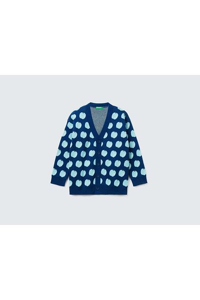 United Colors of Benetton Cardigan de tricotaj cu model de fructe pentru băieți