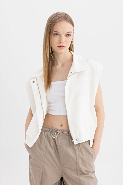 DeFacto Gabardine Regular Fit Vest - Zippered, Coool C0907Ax24Sm