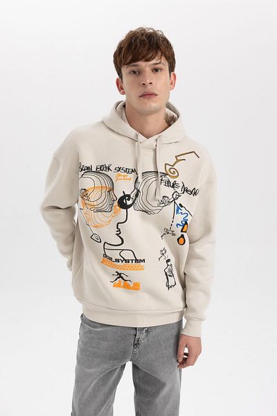 DeFacto Oversize Hooded Back Printed Sweatshirt - A7468Ax23Au