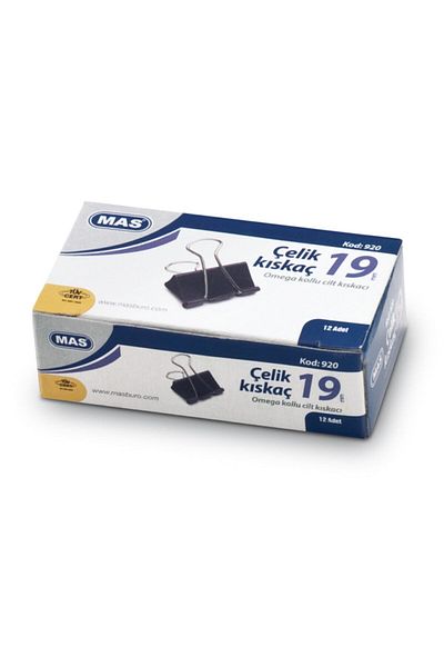 Mas Black Omega Steel Clamp 19 mm 12 Pieces 8 Boxes 96 Pieces
