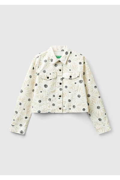 United Colors of Benetton Women's Cream Color Jacket