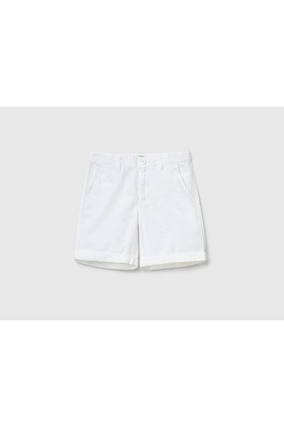 United Colors of Benetton White Chino Bermuda Shorts for Boy
