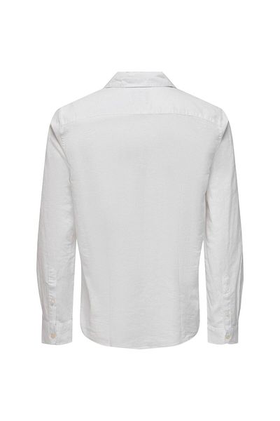Only & Sons ONSCAIDEN REG LS ΛΙΝΑΡΙ - ΜΠΛΟΥΖΑ RESORT ΛΕΥΚΗ