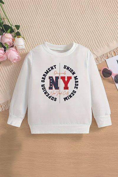 MYADA Hanorac supradimensionat pentru copii Trend Premium cu glugă - NYC NewYork City Printed 13642
