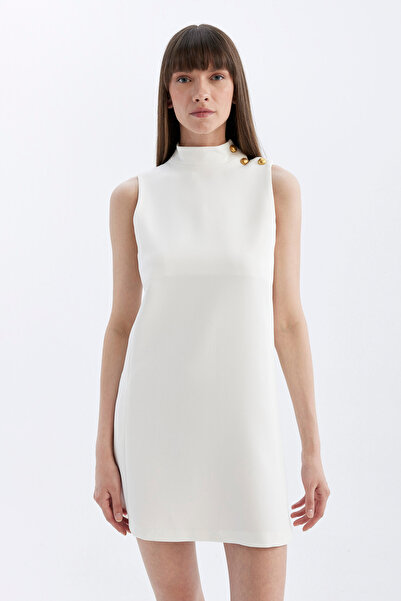 DeFacto Midi šaty bez rukávov v krepovom strihu