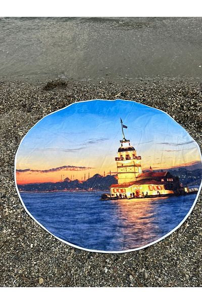 Beyzateks Tekstil Στρογγυλό χαλάκι για πικνίκ παραλίας και κάμπινγκ 150 εκ