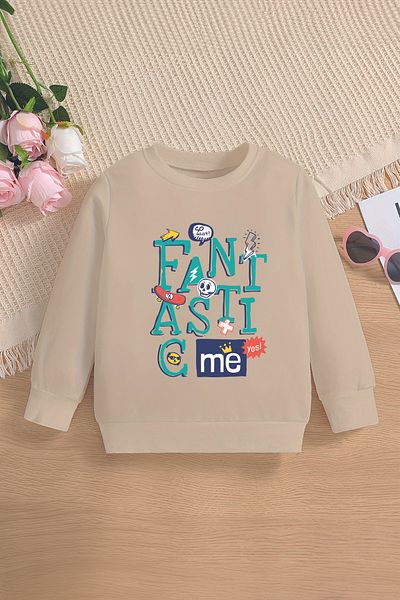 MYADA Детски суитшърт с качулка Trend Fantastic Oversize - с принт на скелет и букви 14594