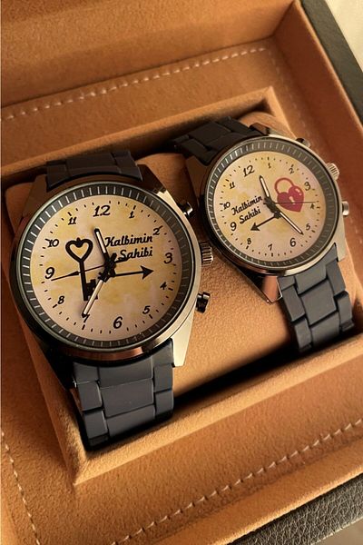Leerybee The Owner of My Heart Patterned Lover Watches Couple Combination