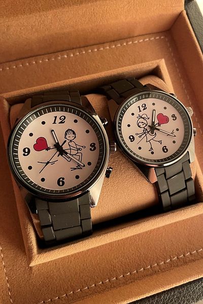 Leerybee Balloon Patterned Lover's Watches Couple Combination