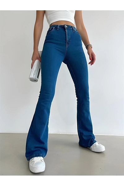 Trn JNS Blugi Elle Power Lycra Spaniolă Colorfast Medium Blue