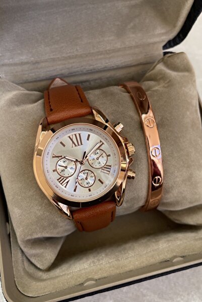 Leerybee أناقة فريدة من نوعها!ساعة اليد الجلدية الشهيرة مع سوار للنساء