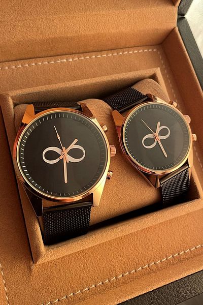 Leerybee Special Design Black Lover's Watches Couple Combination