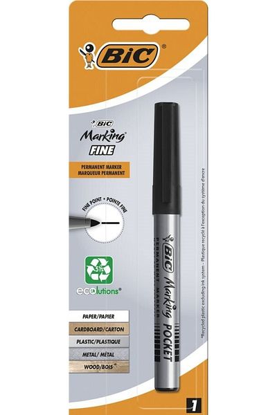 Bic Marker Pocket Permanent Marking Pen Black