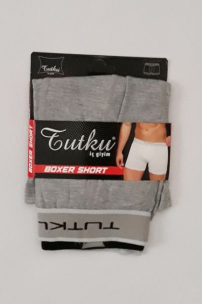 Tutku Ανδρικό Γκρι Χρώμα Lycra Elastane Sports Boxer 2 Τεμάχια