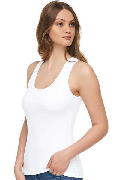 Tutku Tricot de corp alb Elite Modal cu bretele late, 2002, pachet de 6