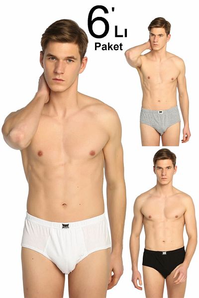 Tutku Ανδρικό Μικτό Χρώμα 6 Πακέτο Βαμβακερό Slip New Season