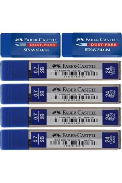 Faber Castell قلم فابر كاستل برأس 0.7 ملم 5 قطع + ممحاة امتحان 2 قطعة