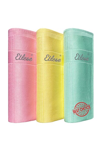 etlese İthal Orijinal 3'lü Mikrofiber Temizlik Bezi 40 X 60 Cm, Cam, Araba, Mutfak, Fiber Temizleme Bezi