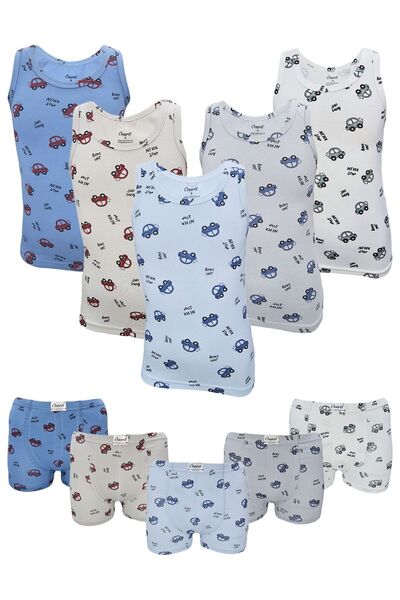 Onurel Set boxer pentru băieți, în culori mixte, cu imprimeu mașină din Lycra