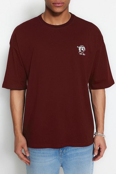 Trendyol Collection Far East Pattern - 100% Cotton Large Size T-Shirt TMNSS24BF00052