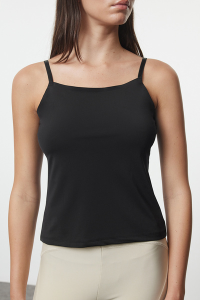 Trendyol Collection Černé mikroprovázkové pletené spodní prádlo tílko THMAW25AL00001