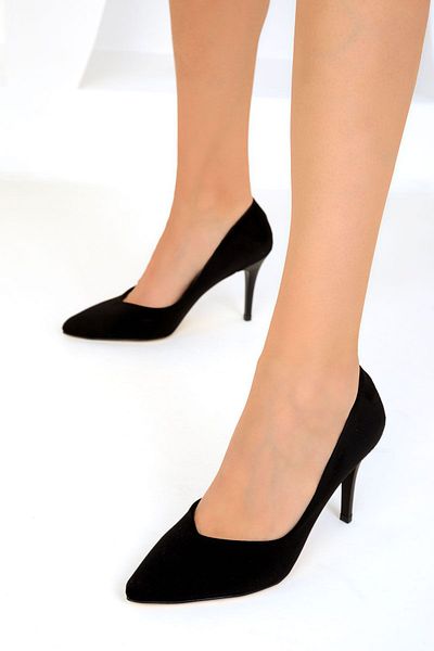 SOHO Suede Women's Classic Heeled Shoes - Black 19549