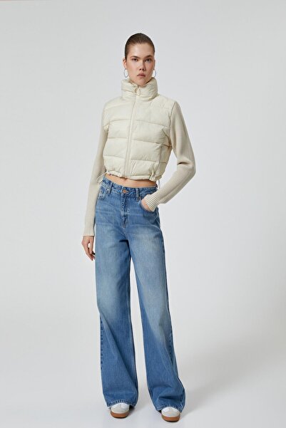 Koton Tricotaj Jachetă pufă cu mâneci - guler și fermoar