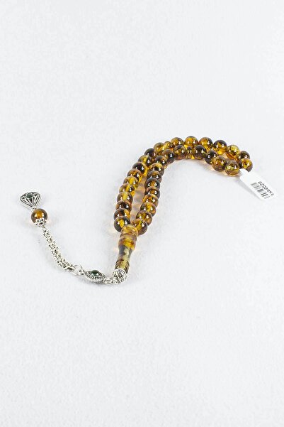 Tesbih Kardeşliği Küre Kesim Fosilli Damla Kehribar Tesbih