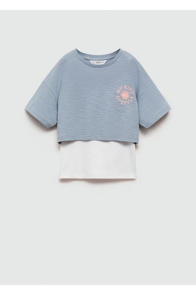 MANGO Kids Tricou Albastru Pentru Copii
