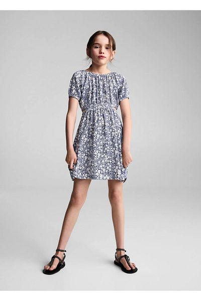 MANGO Kids Φόρεμα με σκίσιμο με φλοράλ στάμπα
