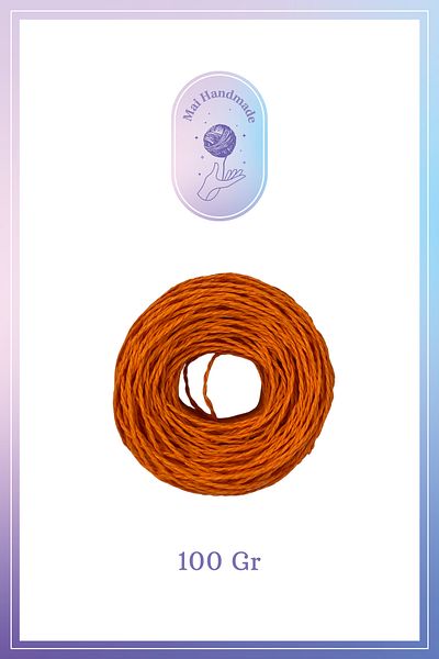 Mai Handmade Πλεκτό χαρτί 100 gr πορτοκαλί τυλιγμένο