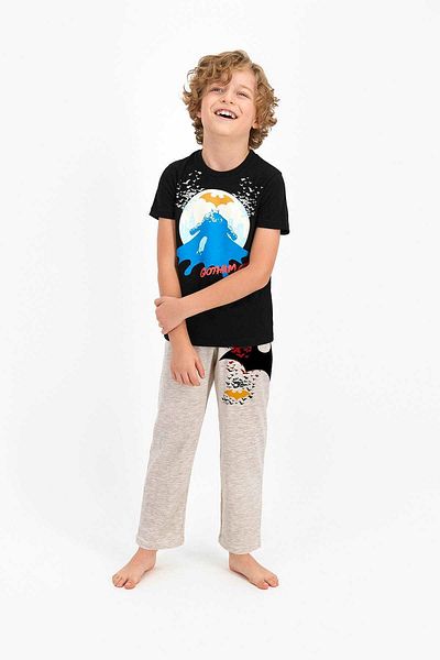 Batman Boy's Black Licensed Gotham City Pajama Set