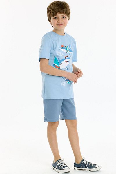 Kyron Tricou 100% bumbac cu imprimeu rechin pentru baieti - albastru
