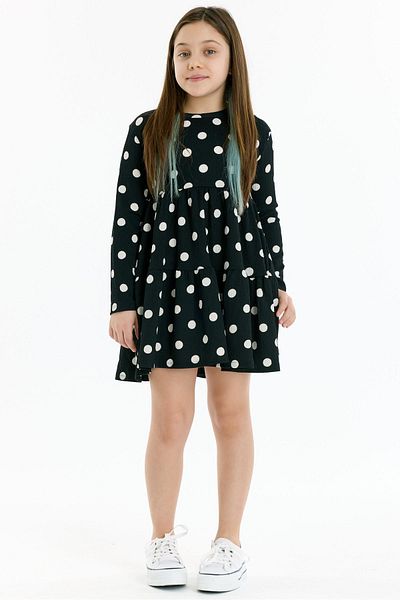 Kyron 3 Piece Polka Dot Girl's Dress - Black
