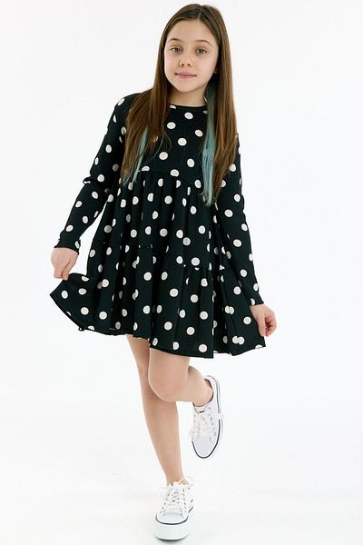Kyron 3 Piece Polka Dot Girl's Dress - Black
