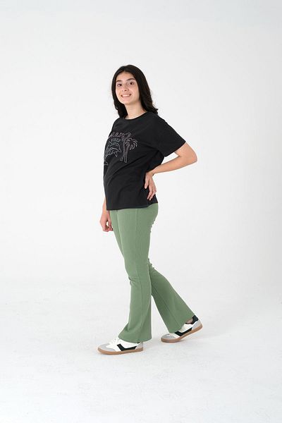 Kyron Green Wide Leg Girl's Trousers - Comfortable and Stylish