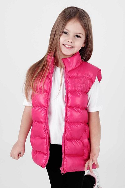 AHENGİM Girl's Embroidered Puffer Vest - Hoodless, Trendy Ak 216869