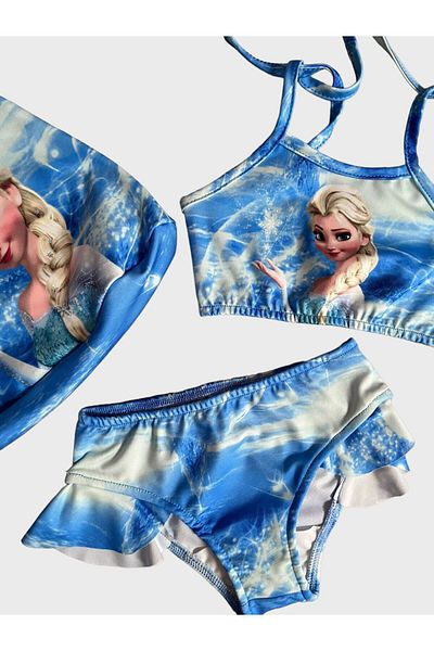 Fil Kids Σετ μπικίνι για κορίτσια με μπλε σχέδιο - 3 τεμαχίων με τσάντα