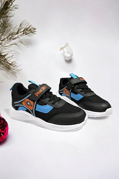 Ponchiq Memory Foam Tabanlı Desenli Cırt Cırtlı Çocuk Sneakers