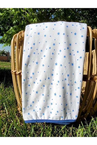 Alpar Tekstil 75x90cm Blue Starry Cotton Soft Blanket Girl-boy Newborn-baby Swaddle