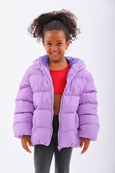 ROBA KIDS Çocuk, Su ve Rüzgar Geçirmez,  İç Polar, Kapüşonlu, Cep çıtçıtlı, Şişme Mont & Kaban RB-750