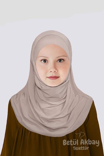 Betül Akbay Μπεζ Virgin Mary Model Campo Girl Hijab Βαμβακερό Πρακτικό